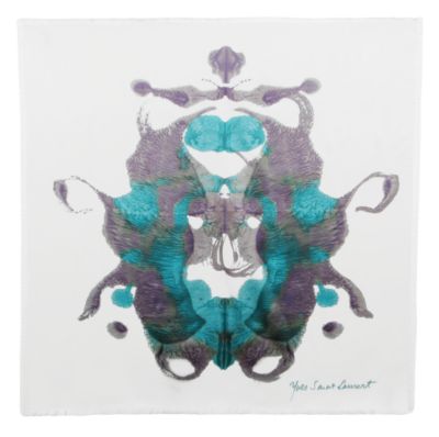 Yves Saint Laurent - US - Turquoise Butterfly Pattern on Ivory Silk 90 by 90 - Accessories from ysl.com