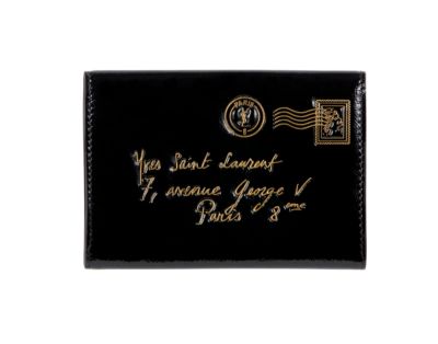 Yves Saint Laurent - US - Y-Mail Black Patent Coin Purse - SmallLeathergoods : y-mail coin purse patent leather postcard coin purse wallet