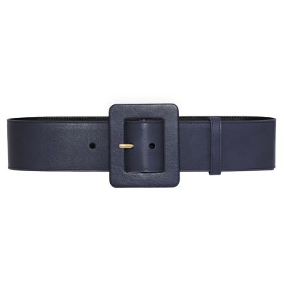 Classic Leather Belt in Navy