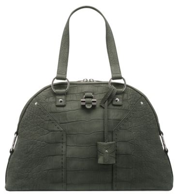 Exclusive Large Muse in Multiple Colors of Croco Embossed Suede