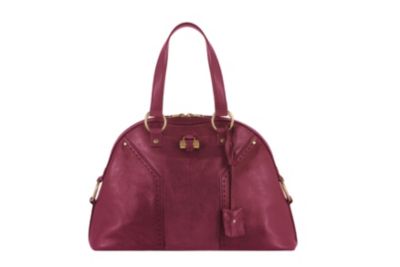 Large Muse Bag in Berry or Taupe Leather