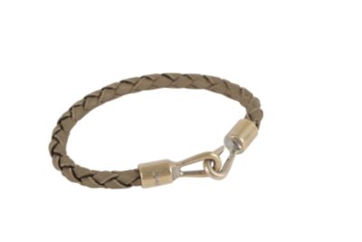 Leather single braided bracelet in various colors