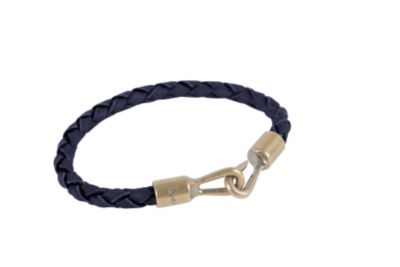 Leather single braided bracelet in various colors
