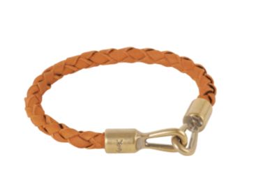 Leather single braided bracelet in various colors