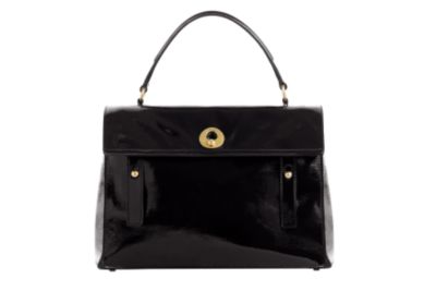 Yves Saint Laurent - US - YSL,Yves Saint Laurent,Accessories,Large Muse Two in Black Patent and Light Suede