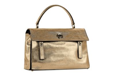 Large Muse Two in Gold Metallic Leather