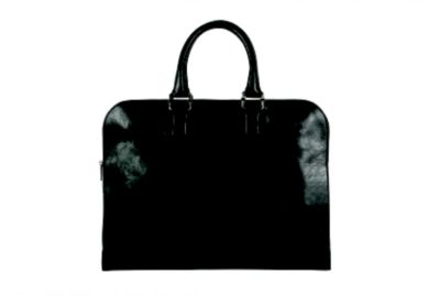 East West Briefcase in Black Leather