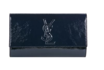 Large Clutch in Marine Patent Leather