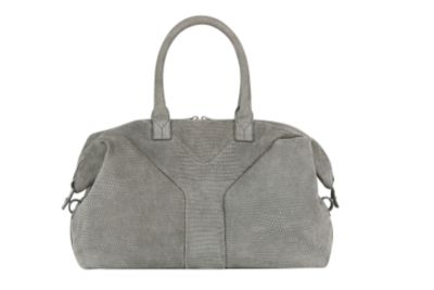Small Easy Handbag in Printed Lizard Suede in Grey
