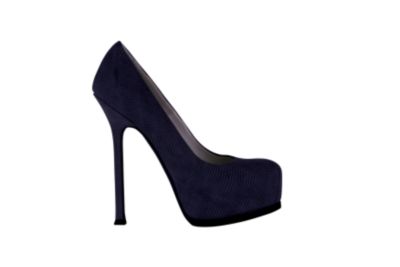 Platform Pump in Navy Printed Lizard Leather