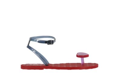 Heart Ankle Strap Sandal in Black or Berry Rubber