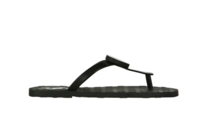 Heart Thong Sandal in Black, Silver or Gold Rubber