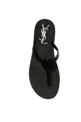 Heart Thong Sandal in Black, Silver or Gold Rubber