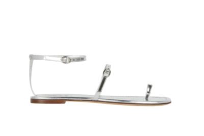 Ankle Strap Sandal in Silver or Gold Leather
