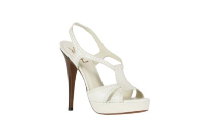 Platform Sandal in White Leather