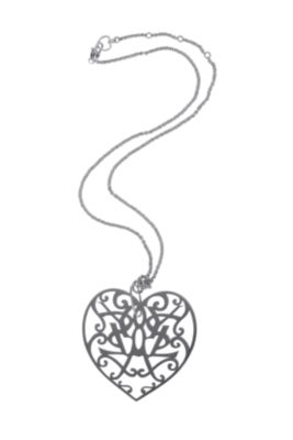 Sterling Silver Large Heart Pendant Necklace