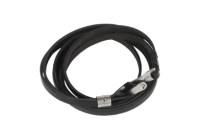 Triple Bracelet with YSL Logo Metal Closure in Black or Navy Patent Leather