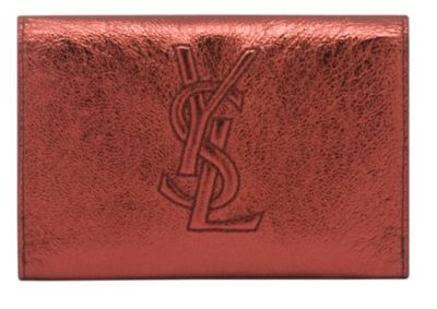 Belle De Jour Envelope Coin Purse in Red Metallic Leather