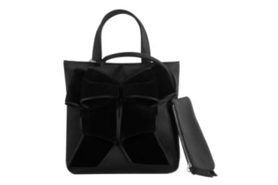 Evening Tote in Black Satin and Velvet
