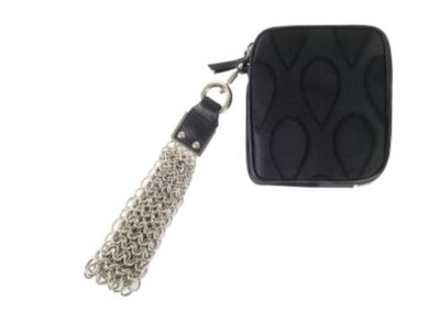 Chain Wristlet in Black or Beige Jacquard