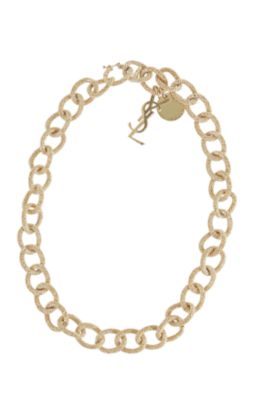 YSL Link Short Necklace in Golden Metal