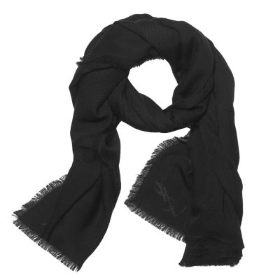 YSL Logo Cotton and Silk Big Stole in Multiple Colors