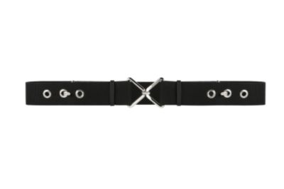 Military Belt in Black Canvas and Black Leather