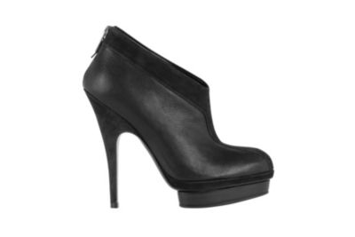 Leather and Suede Y Bootie in Black