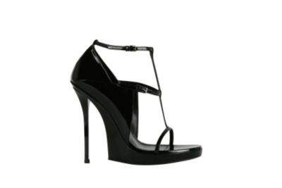 Strappy Sandal in Black Patent