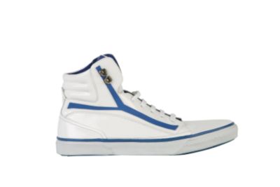 Sneaker with Y Detail in White Patent Leather