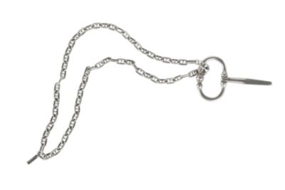 Necklace with Antique Key Pendant in Silver Tone Metal