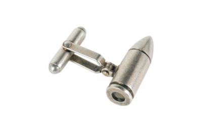 Cufflinks with Bullet Detail in Silver Tone Metal