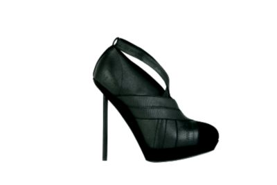 Elastic and Suede Pump in Black