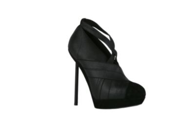 Elastic and Suede Pump in Black