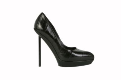 Eel Skin Platform Pump in Black or Red