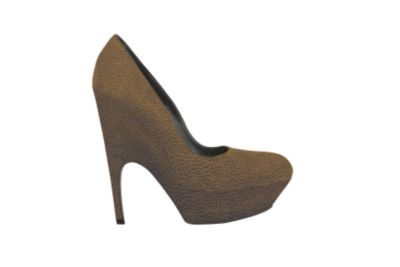 Sculpted Platform Pump in Camel Suede and Leather