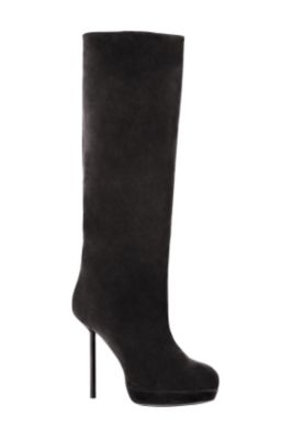 Soft Leather Platform Boot in Black