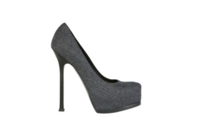 Platform Pump in Grey Flannel