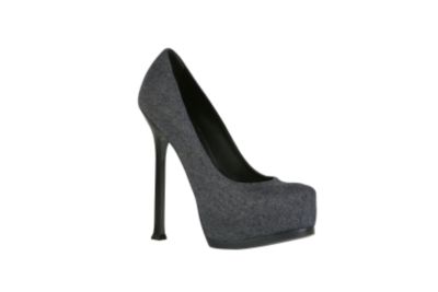 Platform Pump in Grey Flannel