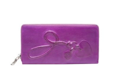 Charms Zip Wallet in Orchid Leather
