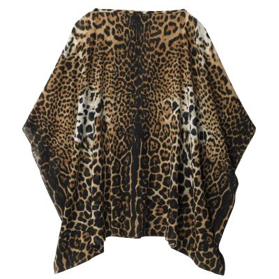 Iconic Leopard Poncho in Cotton Voile