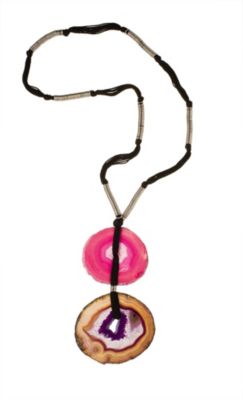 New Arty Necklace with Multicolor Agate Stones