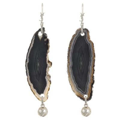 New Arty Earrings with Multicolor Agate Stones