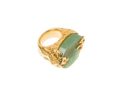 New Arty Oval Ring with Aventurine Semi-Precious Stone