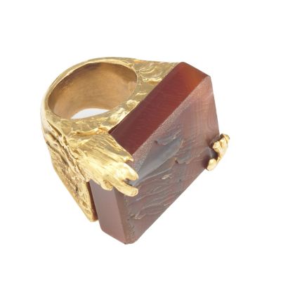 New Arty Square Ring with Jasper Semi-Precious Stone