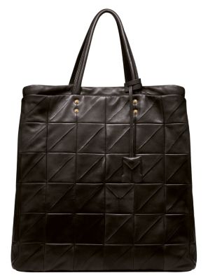 Large New Rive Gauche in Black Leather
