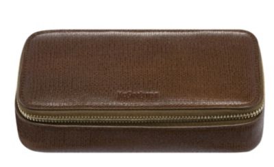 Chyc Zip Mirror Case in Tan Leather