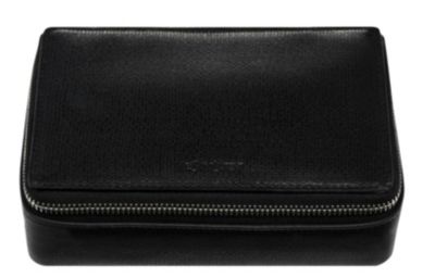 Chyc Playing Cards Case in Black Leather