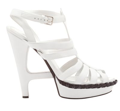 New Graphic Platform Sandal in Black or White Leather