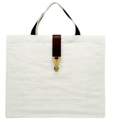 Chyc Large Tote in Canvas with Leather Trim